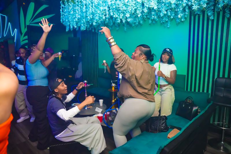 The sectional with every hand up